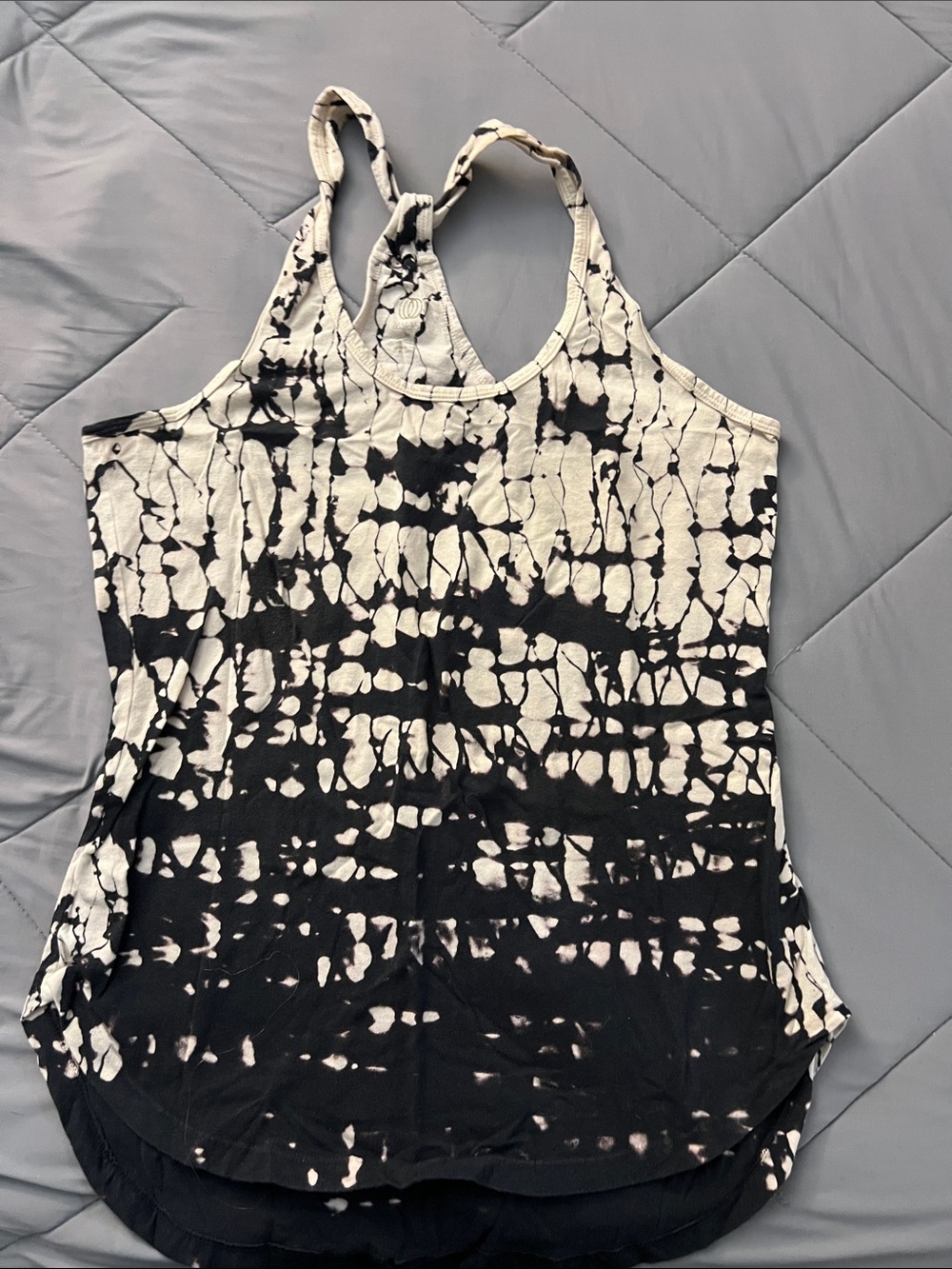 Balance Collection Black and Cream Tie-Dye Racerback Tank